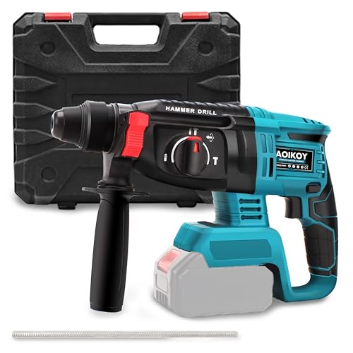 Martillo Percutor sin Cable 21V, Martillo Demoledor con 3 Modos, Velocidad de 4000 BPM, Compatible con Batería Makita 21V, Taladro SDS Plus 1-1/4 Pulgadas, Mango Ajustable de 360°（Batería no incluida）