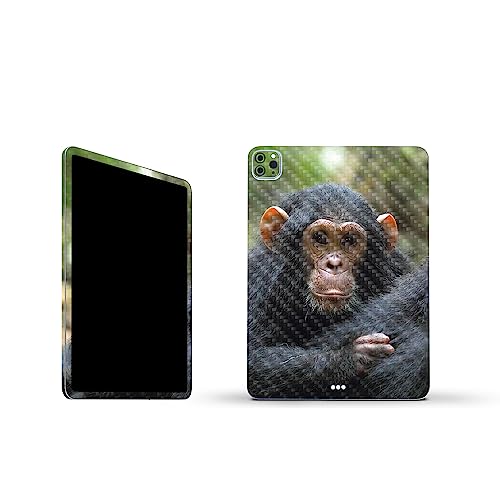 Image of MightySkins Carbon Fiber Skin Compatible with Apple iPad Pro 11 inch M2 4th Gen (2022) Full Wrap Kit - Baby Chimp | Protective, Durable Textured Carbon Fiber Finish | Easy to Apply | Made in The USA