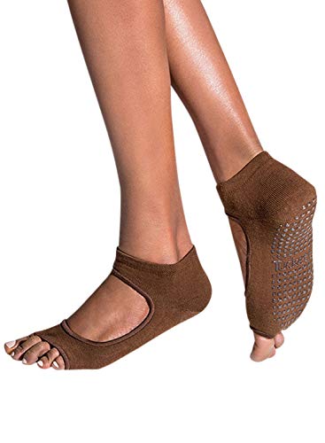Tucketts Allegro Toeless Non-Slip Grip Socks - Anti Skid Yoga, Barre, Pilates, Home & Leisure, Pedicure - S/M - 1 Pair Nude 2 #TOP30