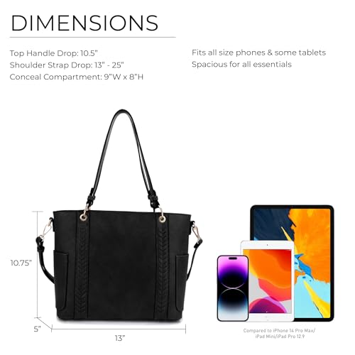 Image of JESSIE & JAMES | Austin Whipstitching Concealed Carry Tote Bag with Lock and Key, Top Handle CCW Purse | Whipstitching, Concealed Carry, with Lock and Key, Top Handle, CCW