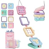GRESEESM Montessori Toys for 1 Year Old Girls Gifts, Toddler Busy Board, Baby Learning Travel Sensory Toys for Toddlers 1-3, 1st Birthday Gifts, Easter Basket & Stocking Stuffer, Macarons