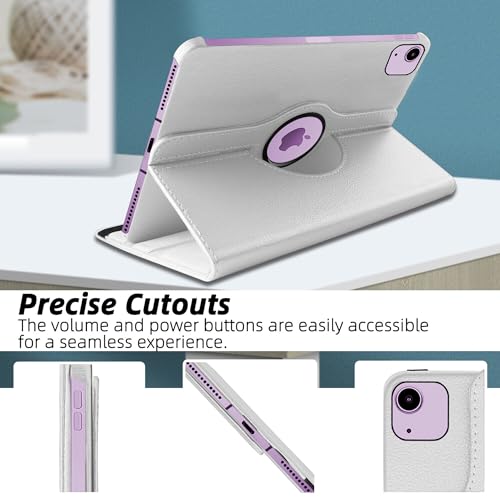 Image of TGK 360 Degree Rotating Flip Cover Case for iPad Air 11 Inch M4 /M3 /M2 2026 /2025 /2024 & Air 5th Gen 2022 /iPad Air 4th Gen 2020 10.9 Inch (White)