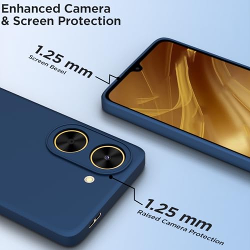 Image of Outlouders Back Cover for Poco C71 / Redmi A5 | Camera Protection | Durable Soft Matte Silicone Bumper Case (Blue)