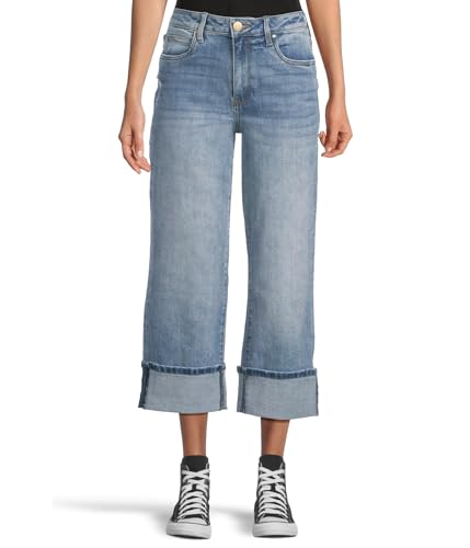 KUT from the Kloth Women's Petite Sienna High Rise Straight Leg-roll Up 5