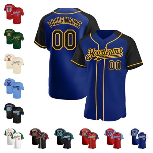 Custom Blank Jersey for Baseball Softball, Personalized Full Button Team Uniform Short Sleeve T-Shirt for Youth Adult