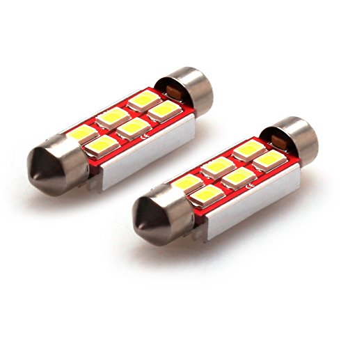 iDlumina Festoon 41mm 42mm C5W 561 562 563 564 566 567 570 578 6411 6451 6475 6476 7576 211-2 212-2 212-2 12V 6500K Pure White Canbus Error Free LED Car Light Bulb 6X5730SMD (Pack of 2)