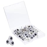 MAGICLULU 50Pcs Portable Thumb Tacks Cartoon Eye Push Pins Decorative Googly Eyes Pushpins for Corkboard Office Home Poster Supply