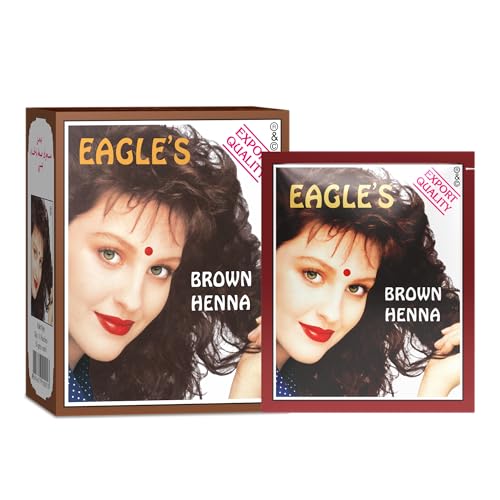 EAGLE'S Brown Henna Powder for Hair, 6 Sachets x 10 gm Each, Natural, Brown Color, Ammonia-Free, Nourishes & Strengthens Hair, Long-Lasting, Salon-Quality Finish, Easy to Use Multi-Pack