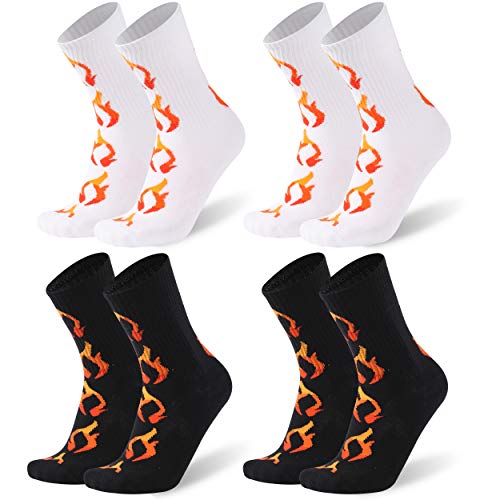 SuMade Funny Socks, Womens Colorful Cotton Crew Socks Novelty Cute Daily Wear Socks Soft Cotton Comfortable Colorful Patterned Dress Socks Womens Socks 4 Pairs Multicoloured