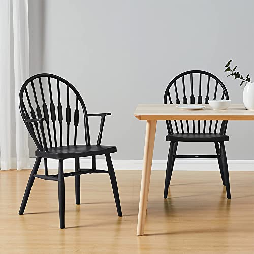 Canglong Pp Plastic Dining Chair, Leisure Negotiation Backrest Chair Arm Side Chair, Dining Room, Living Room, Bedroom, Set Of 2, Black #TOP1