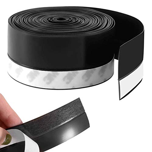 26 Feet Silicone Seal Strip,Door Weather Stripping Door Seal Strip Window Seal Silicone Sealing Tape for Door Draft Stopper Adhesive Tape for Doors Windows and Shower Glass Gaps (Black, 45MM)