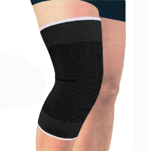 Black Elasticated Knee Patella Supports Sleeve Brace Guard Stabiliser Wrap