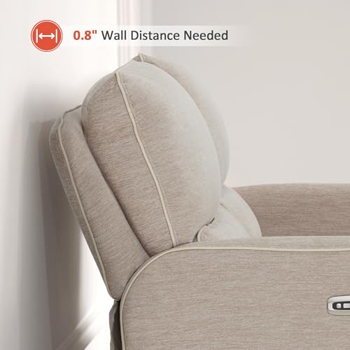 Image of MCombo 60 in Wall Hugger Reclining Loveseat Recliner, RV Sofa 6924 (Beige)