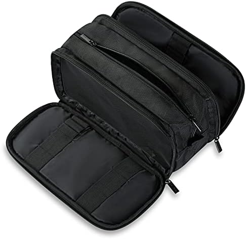 Lizzton Toiletry Bag for Men Travel Large Dopp Kit Water-resistant Women Shaving Bag Portable Toiletries Organizer Bathroom Storage Bags (Black)