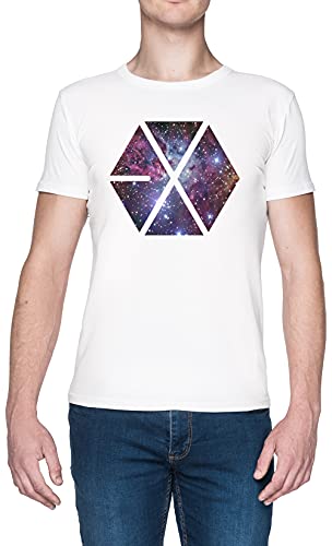 Photo de Exo Nébuleuse Planète Blanc Homme T-Shirt Taille L White Men's Tee Size L
