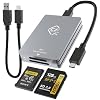 CFexpress Type A & SD Two-Slot Card Reader, CFexpress Reader Type A Adapter Memory Card Reader with 10Gbps USB 3.2 Gen 2, USB C to USB C/USB A Cable for Windows/Mac OS/Linux/Android