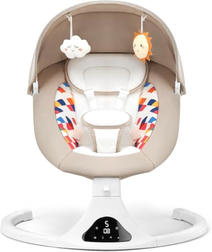 Baby Swing Remote Control 5-Speed Timer 12 Melodies Beige