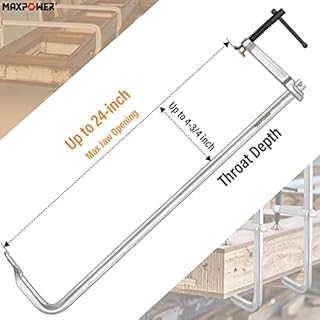 MAXPOWER F Clamp 24 inch, Heavy Duty Clamps for Welding, Max Jaw 24-inch, Throat depth 4-3/4 inch, Pack of 2