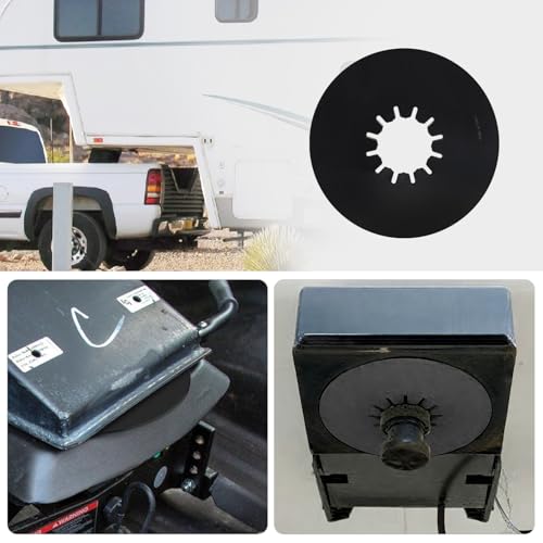 Image of 5th Wheel Hitch Lube Plate 10 Inch Black - Non-Grease PTFE Style Low Friction Disc for RV Camper Trailer Kingpin - Reduces Noise & Cushioning - 1 Pack