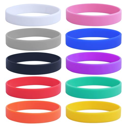 KEQAR 10 Piezas Pulseras de Silicona y Goma, Multicolor,