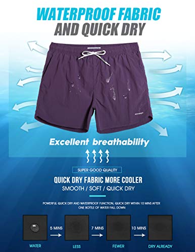 Image of maamgic Mens Swim Trunks 5 inch with Mesh Lining Quick Dry Bathing Suits for Men Swim Shorts Swimwear