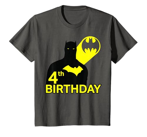 T-shirt Batman 4 ans pour enfant haut anniversaire noir en coton