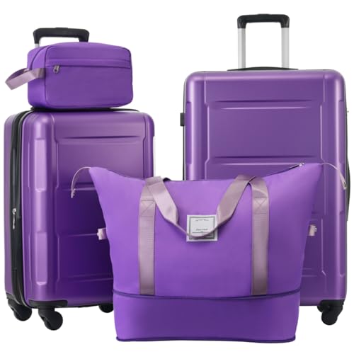 2 Piece Luggage Set With Bags Expanable Spinner Wheels Abs Lightweight Suitcase With Tsa Lock 20Inch+24Inch