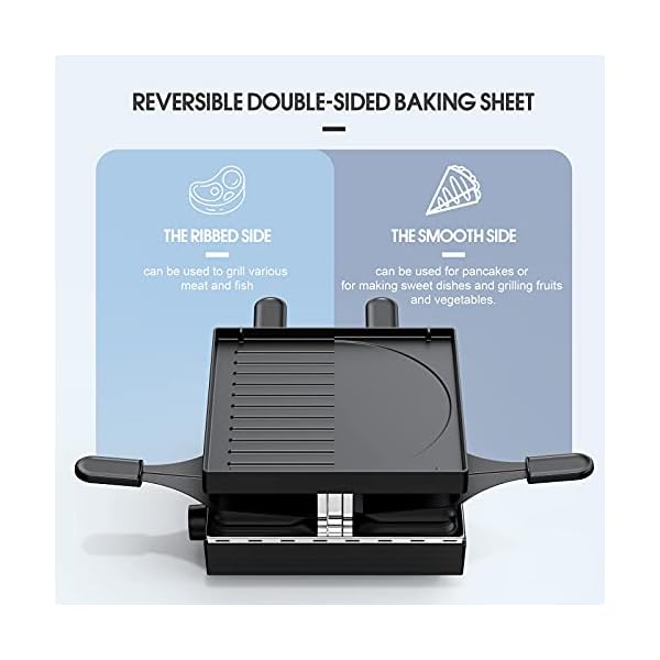 Raclette Grill mit Antihaftbeschichtung und 4 Mini Raclette Grill Pfännchen – Bild 6