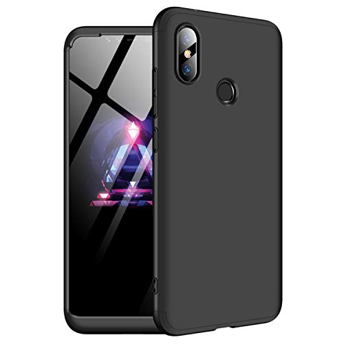 MYLBOO Funda Redmi Note 6 Pro, [3 en 1] 360 Grados de protección Total del Cuerpo,[Anti-Scratch] [A Prueba de Golpes] Mate Estuche rígido de PC ultradelgado para Xiaomi Redmi Note 6 Pro (Negro)