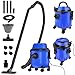 15L Wet and Dry Vacuum Cleaner with 4 Caster Wheels, Filter, Nozzle, Flexible Hose and Acessories, 2000W 19000pa Powerful Suction Industrial Vacuum Dust Extractor, Professional Electric Wet Dry Vac
