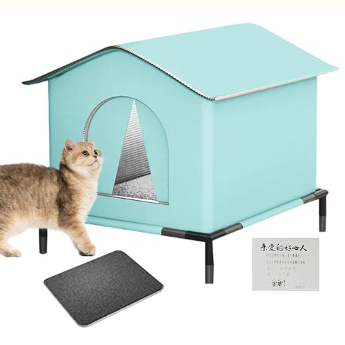 Cat House Impermeabile, Cuccia Per Gatti Isolata E Rialzata Per Esterni, Rifugio Portatile Isolato In Tessuto Oxford Con Tappetino, Cuccia Rialzata Per Animali Randagi Rifugio Per Gatti Randagi