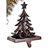 Christmas Stocking Holder for Mantel 3D Xmas Tree Metal Stocking Hooks for Fireplace Christmas Tree Stocking Hanger for New Year Holiday Gifts Fireplace Decor Non Skid Durable and Sturdy