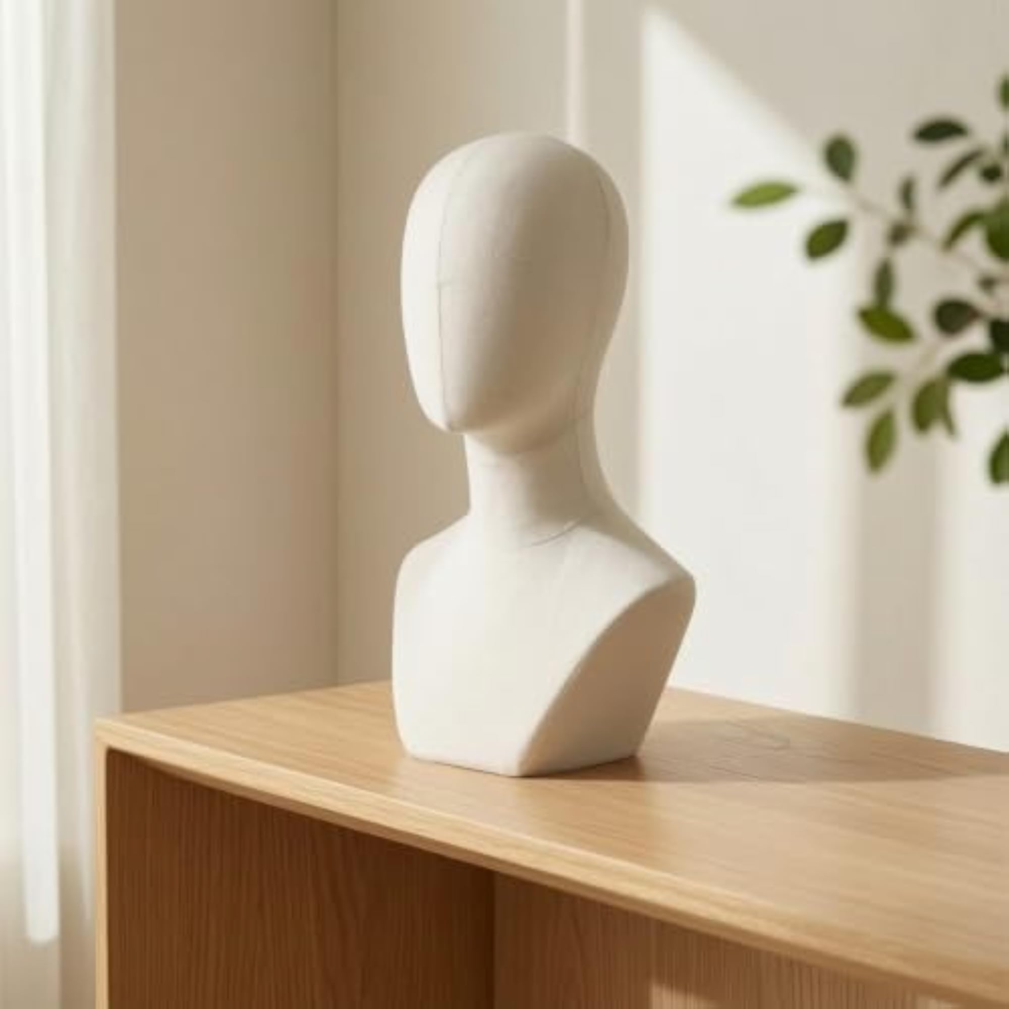 Cloth-Covered Hair Display Form for Boutiques