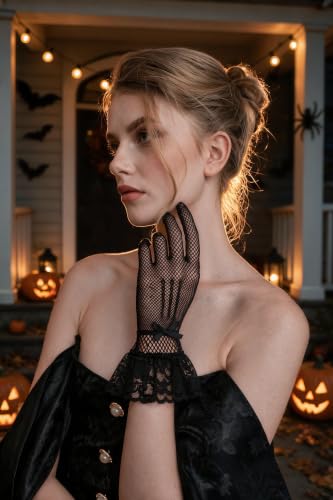 Avidlove Lace Gloves Women Tea Party Vintage Elegant Mitten Mesh Gloves - image 3