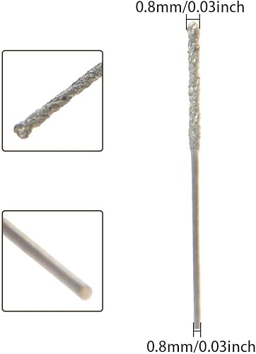Miniatura 4 de Auniwaig Brocas de torsión de diamante de 0.047 in de acero de alta velocidad HSS para piedra de cristal de conchas de mar 10 piezas