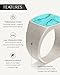 RTZN® Mens Turquoise Ring — Premium Silver Signet Rings for Men — 100% Waterproof & Non Tarnish Stone Rings for Men (SIZE: 11)