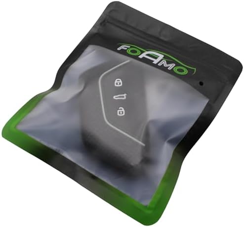FOAMO Etui na kluczyki samochodowe kompatybilne z VW, Seat, Skoda, CUPRA, silikonowe etui na kluczyki - etui na kluczyki samochodowe w kolorze czarno-białym