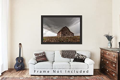Country Photography Print (Not Framed) Picture Of Storm Advancing Over Red Barn On Stormy Spring Day In Nebraska Thunderstorm Wall Art Farmhouse Decor 4X6 To 30X45 #TOP4