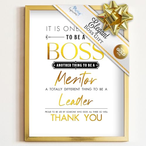 Manager, Boss & Mentor Gift- Inspirational Desk & Wall Art - Office Decor Gift for Men & Women - Perfect for Retirement, a Friend, or Boss's Day - Stand on Desk or Hang on Wall