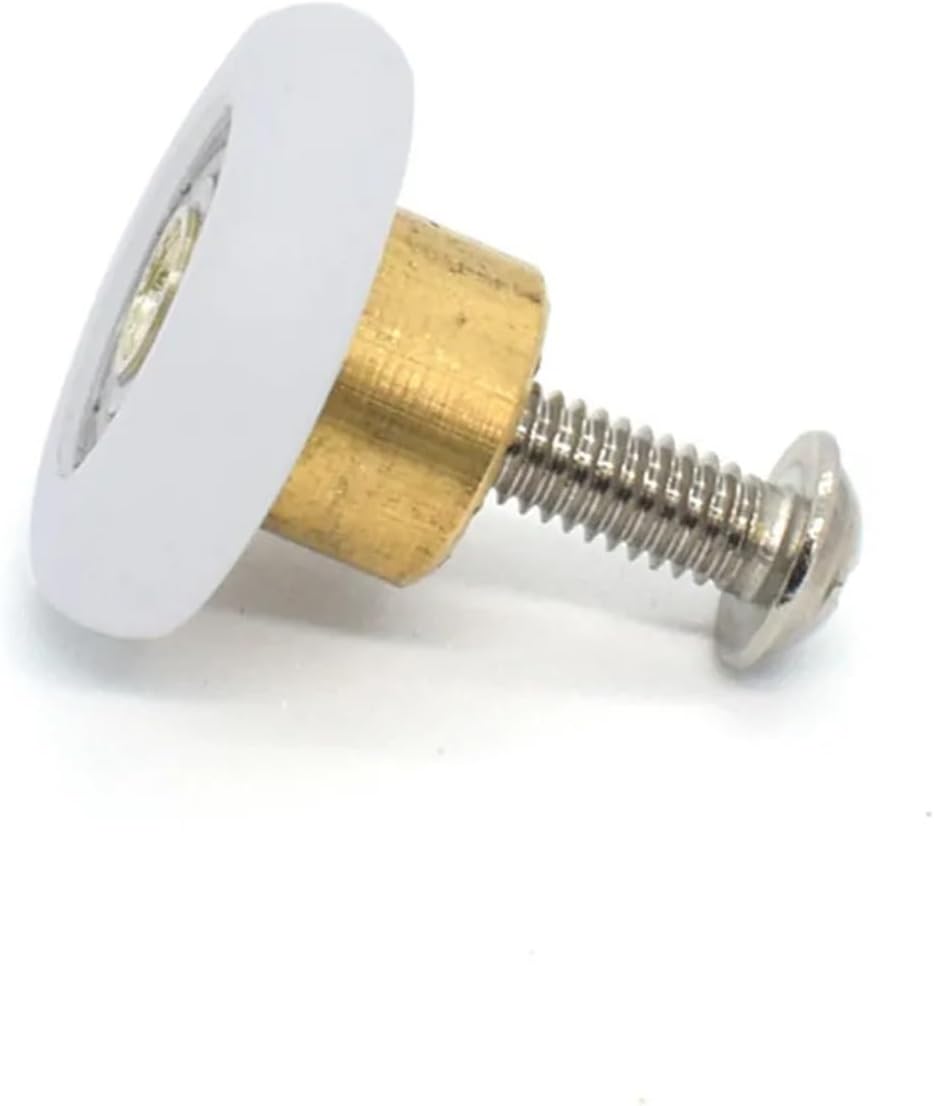 SBTRKT 4pcs Shower Room Pulley Bathroom Sliding Glass Door Wheels Nylon Copper Roller Nylon Outer Belt Screw Sliding Door Wheel Part (Size : 19mm)