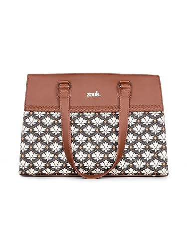 ZOUK Statement Business Bag | Stylish Handbag for Women Office Use | Tote Bags for Woman | Fits 14 Inch Laptop | Water-Resistant | Big Size | Aesthetic Purse | Bidri Kaiser