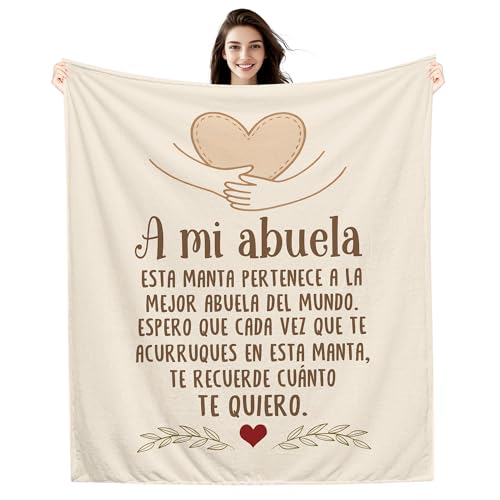 Amorea A mi Abuela Espero Que Cada Vez Que te acurruques en Esta Manta te recuerde cuánto te Quiero Ideas para Regalos Manta para la Abuela Cumpleaños Día de la Madre