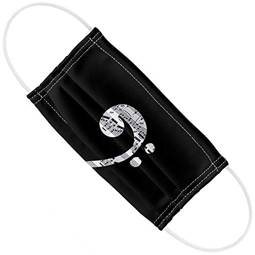 Sheet Music Bass Clef Music 1-Ply Reusable Face Mask Covering with Adjustable Nose Wire, Unisex