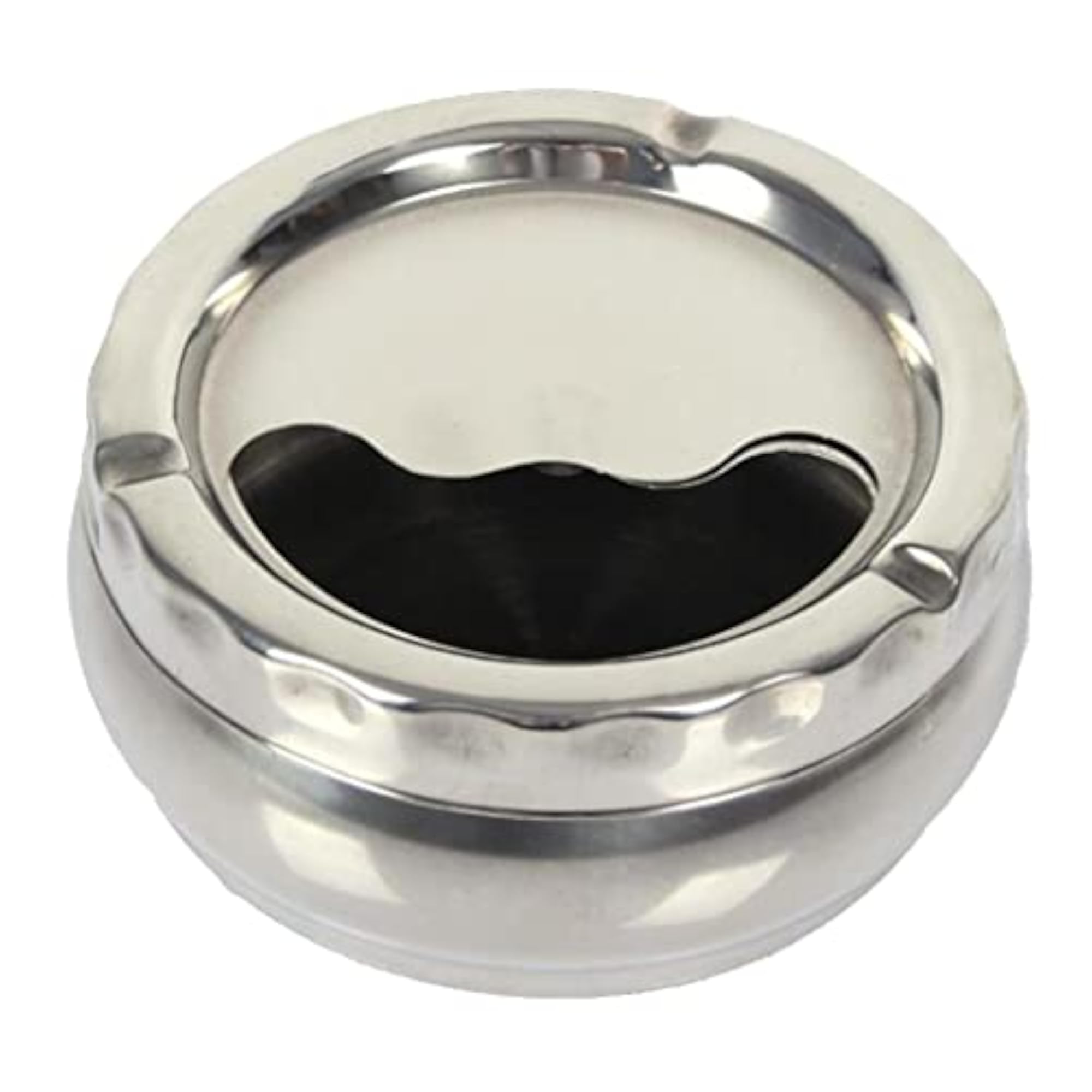 Stainless Steel Ashtray Holder with Rotatable Lid