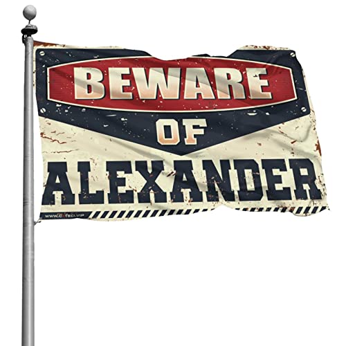 Drapeaux amusants Beware of Alexander pour chambre d'étudiant 152x244 cm