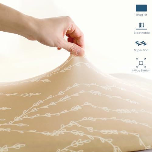 Image of GRSSDER Ultra Soft Bassinet Sheets 2 Pack, Stretchy Breathable Knit Bassinet Mattress Sheets for Baby, Universal Fitted Baby Cradle Moses Basket Oval Rectangle Mattresses Safe and Snug, Stylish Print