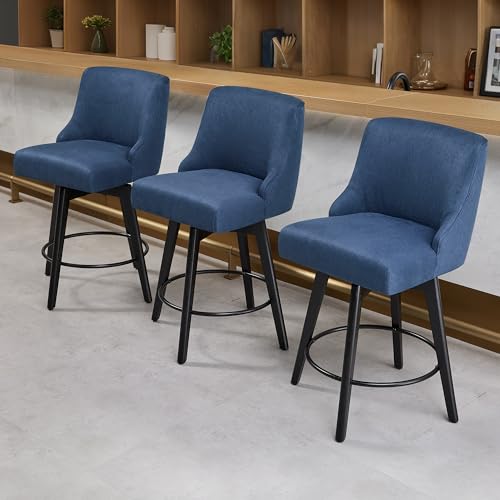 Image of 26 inch Counter Height Swivel Bar Stools, Set of 4, Blue