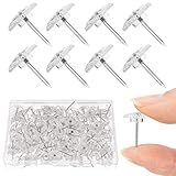 150PCS Clear Thumb Tacks - Standard Push Pins With Steel Points and Transparent Plastic Heads for Bulletin Boards, Crafts, and Office Organization