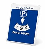 Gicaprice Disco Orario Auto Maxi 10,5x14,3 cm – Disco Parcheggio Cartoncino con Custodia PVC (Disco Orario)