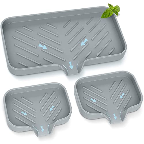 Glakyur - Soporte de cocina, bandeja de fregadero, para cocina, soporte de cocina, soporte de silicona para baño